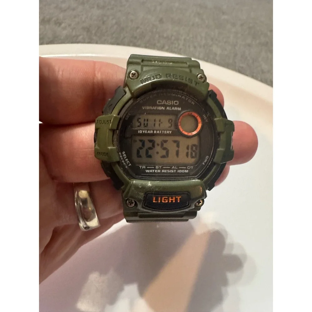 Casio Mud Resist Vibration Alarm Digital Watch W735H-3AV‎ – Green – 100M WR